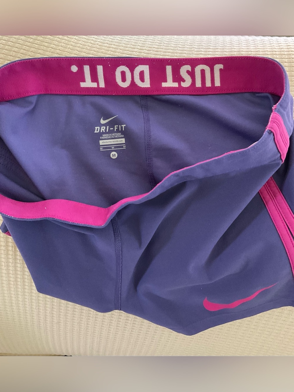 Nike Women’s Purple Shorts with Pink Trim - Picture 3 of 3